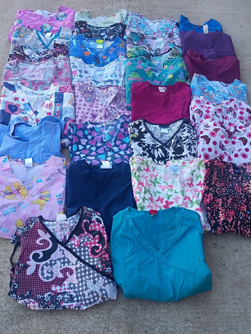Assorted 30 Scrub Tops – Multicolor - Picture 2 of 5